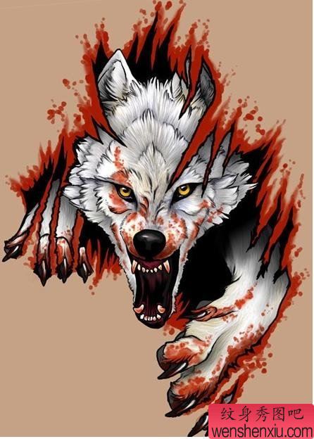 纹身秀图吧推荐一幅撕皮纹身图案