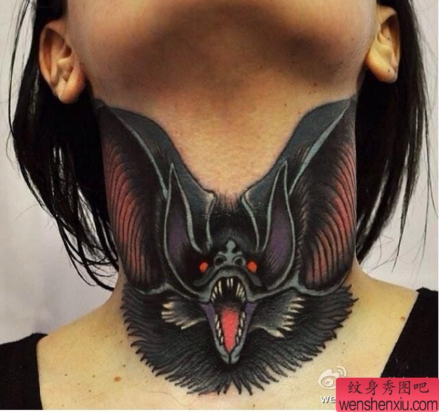 纹身秀图吧推荐一幅脖子纹身图案