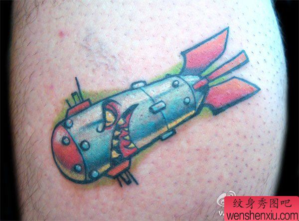 纹身秀图吧推荐一幅school导弹纹身图案