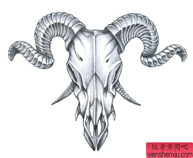 一幅羚羊纹身手稿图案