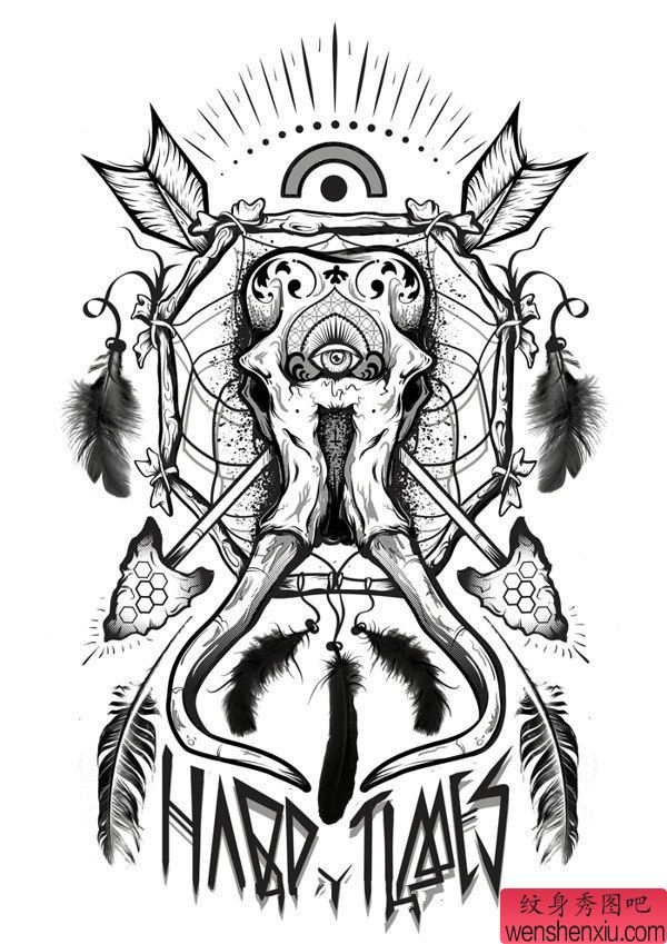 纹身秀图吧推荐一幅个性流行的纹身手稿图案