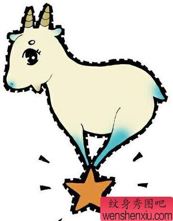 卡通羊纹身图案