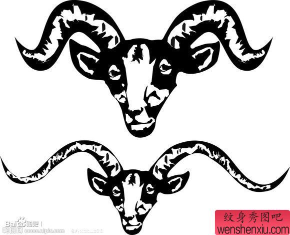 一幅羚羊纹身手稿图案