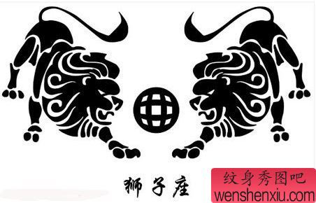 狮子座星座纹身图案