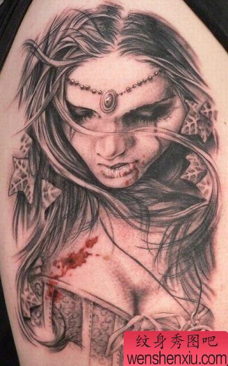 手臂吸血鬼纹身图案