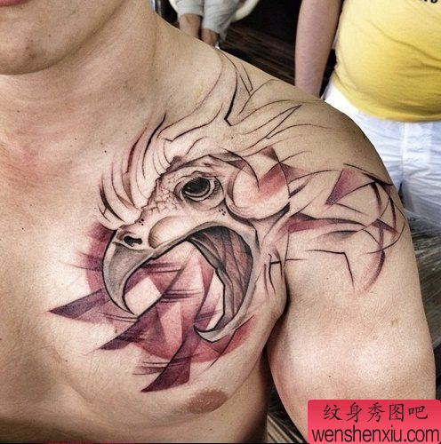 纹身秀图吧推荐一幅胸部个性纹身图案