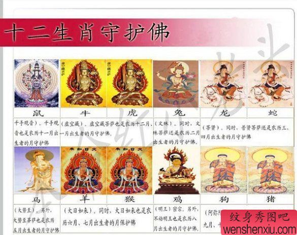 十二生肖守护佛纹身图案缩略频道推荐图