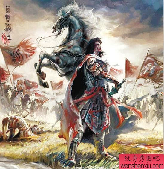 纹身秀图吧推荐一幅西楚霸王项羽纹身图案