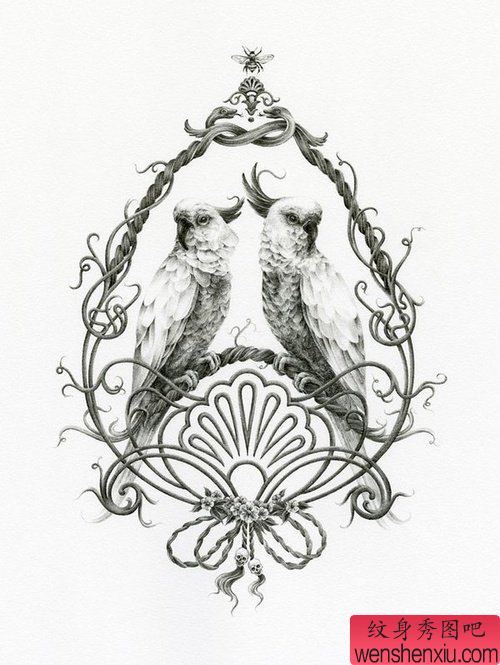 鸟纹身素材