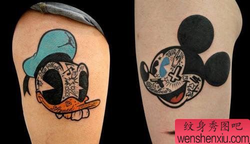 情侣可爱米奇纹身图案