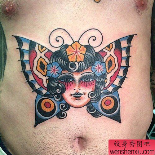 彩色蝴蝶纹身图案