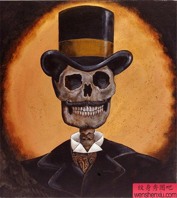 个性骷髅头纹身图案