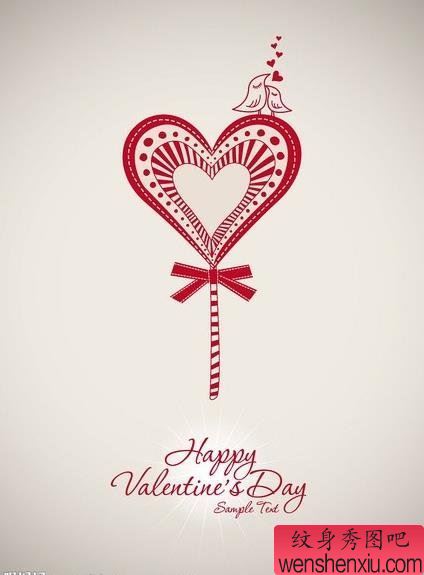 爱心纹身手稿图案