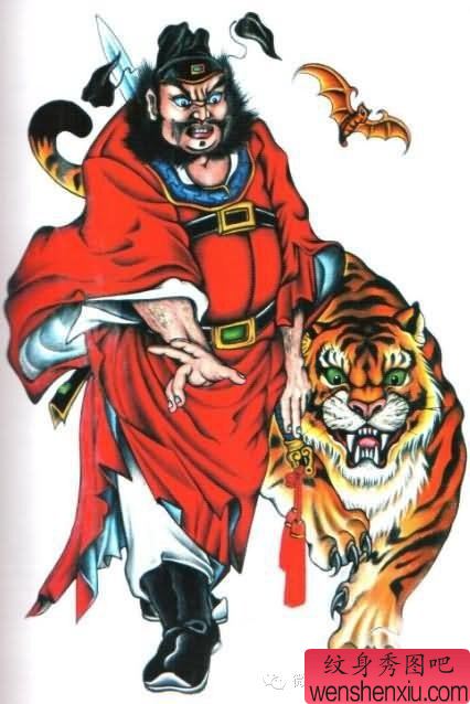 纹身秀图吧推荐一幅钟馗纹身手稿图案
