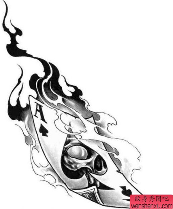 个性扑克牌纹身图案