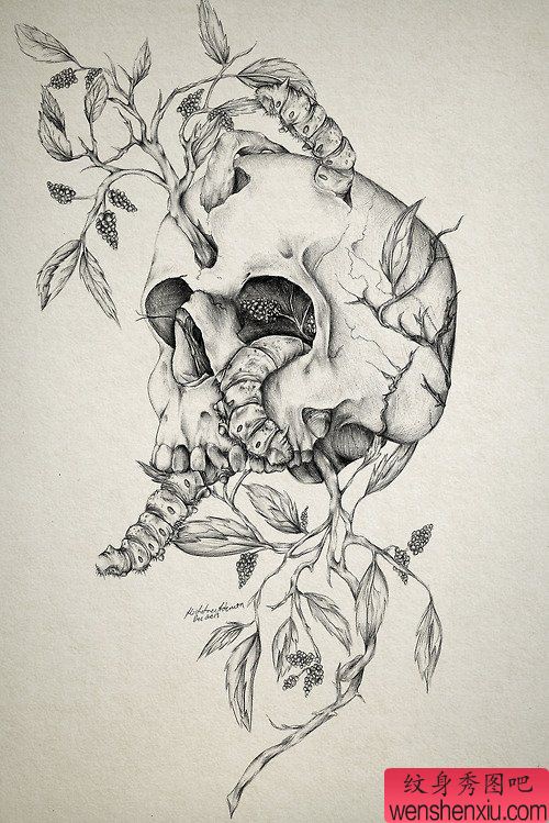 欧美骷髅头纹身图案