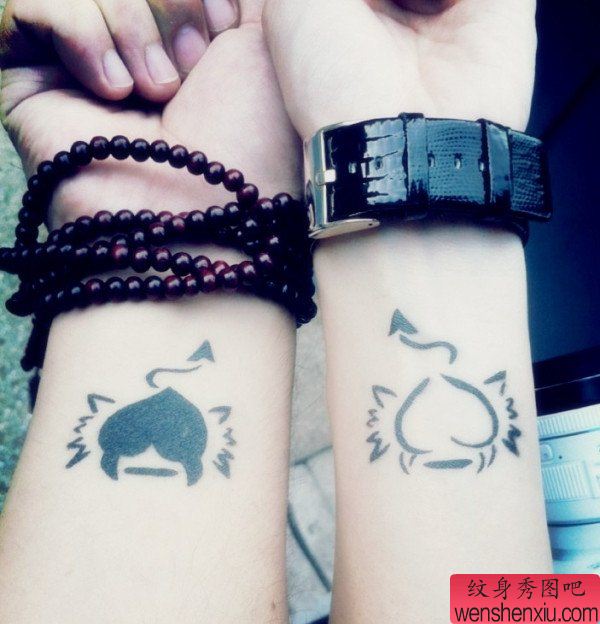 情侣猫图腾纹身图案