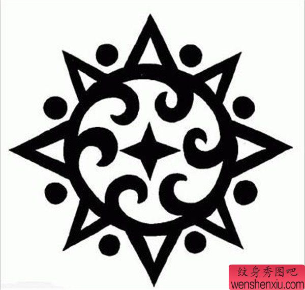 图腾太阳纹身图案