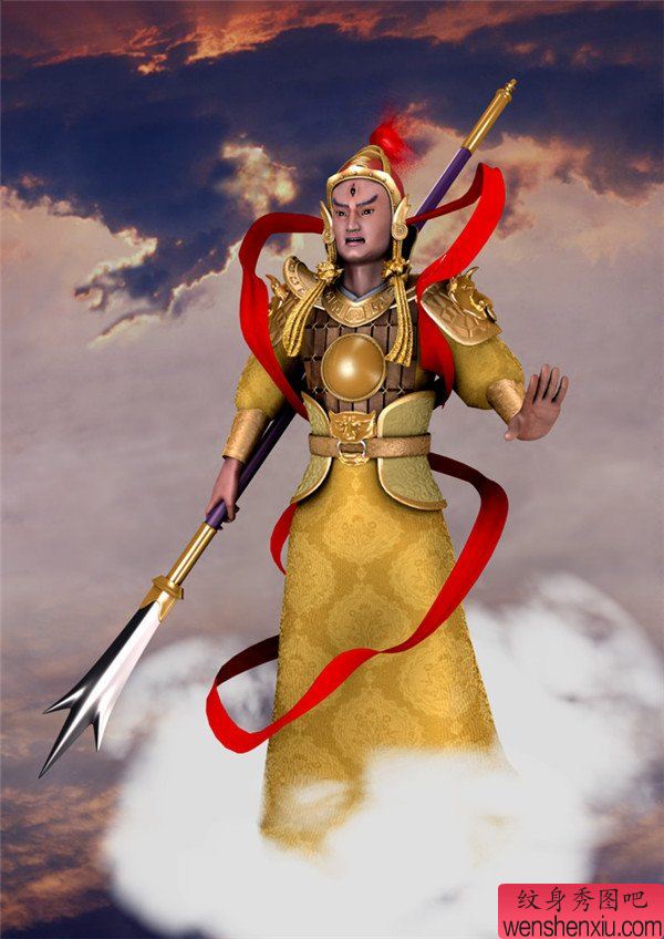 纹身秀图吧推荐一幅人物二郎神纹身图案