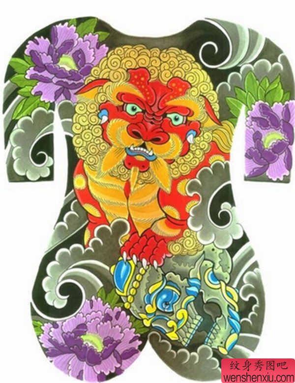纹身秀图吧推荐一幅满背纹身手稿图案