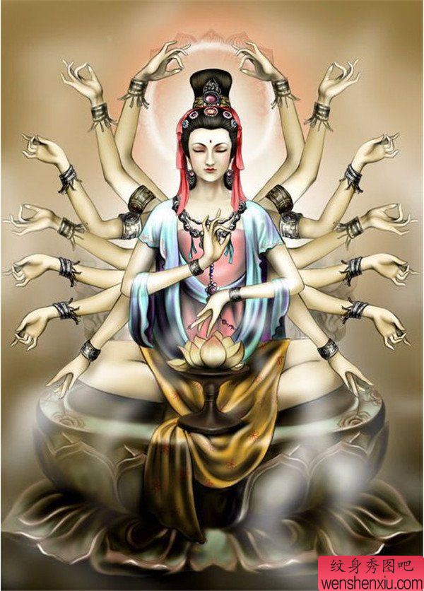 千手观音纹身手稿图案