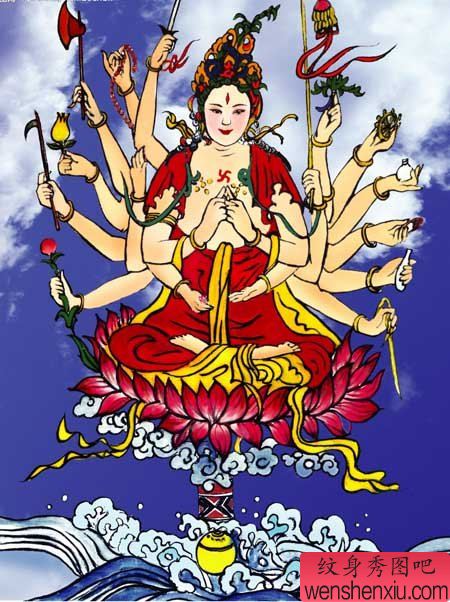 纹身秀图吧推荐千手观音纹身手稿图案