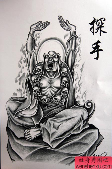 纹身秀图吧推荐一幅罗汉纹身图案
