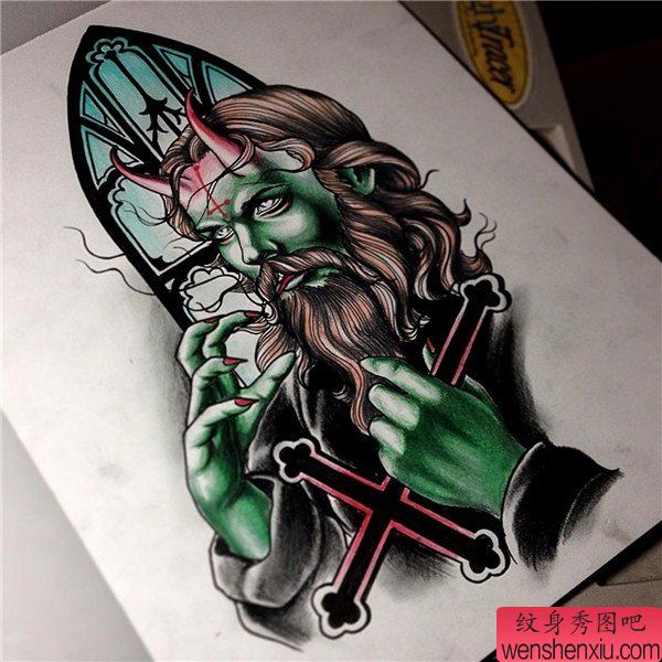文身秀图吧推荐一幅创意文身手稿作品