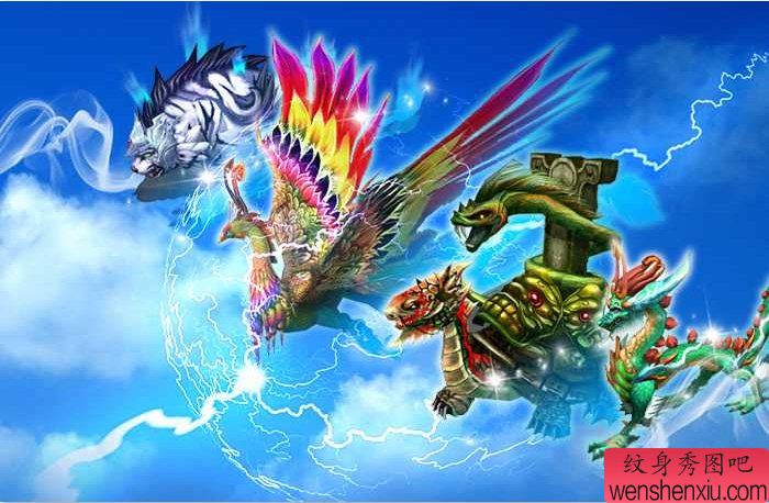 四大神兽文身作品