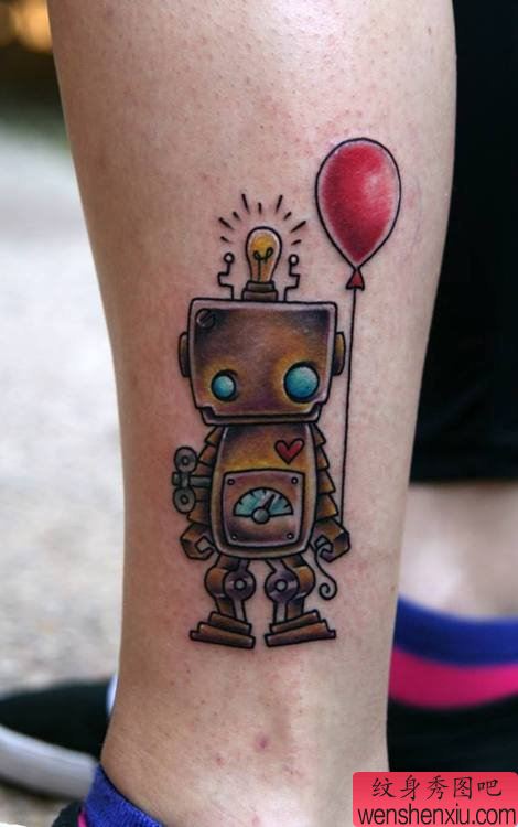 脚部机器人文身作品