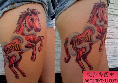 女人腿部马文身作品