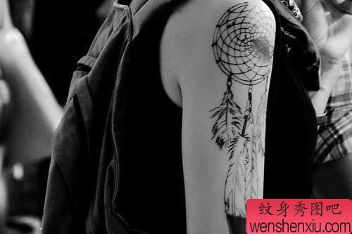 女人手臂捕梦网文身作品