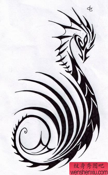 图腾龙文身作品