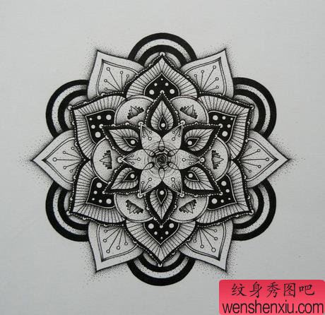 文身秀图吧推荐一幅梵花文身作品