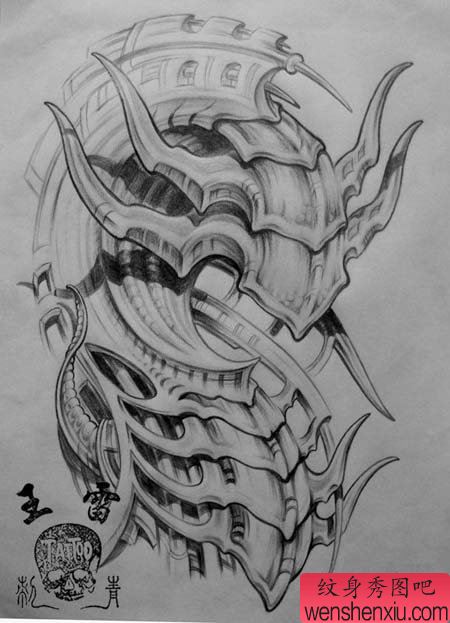 创意机械文身手稿作品