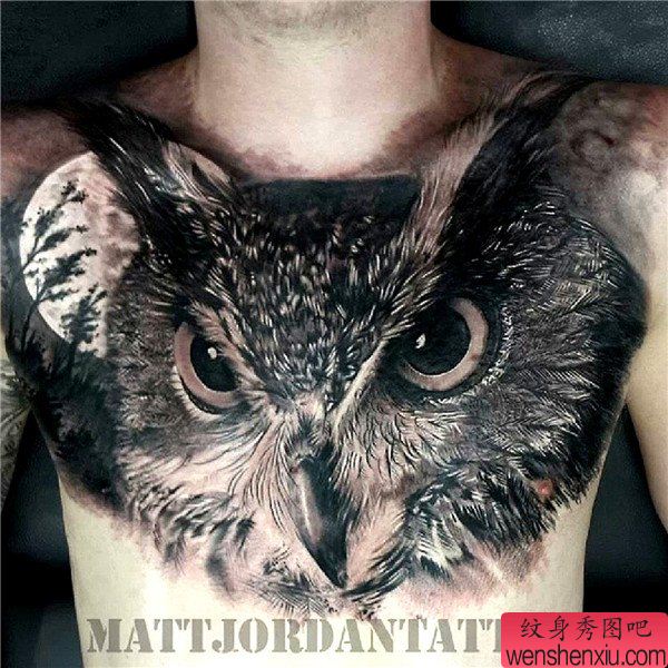 创意的胸部文身作品