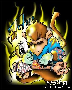文身秀图吧推荐一幅创意猴子文身作品