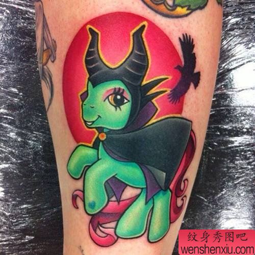 彩色独角兽文身作品