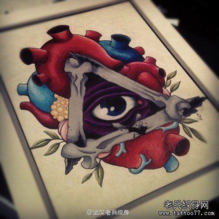 上帝之眼文身手稿作品