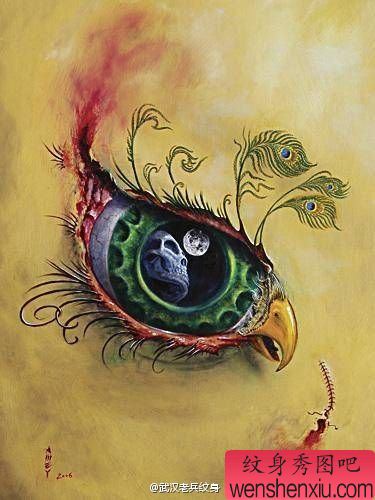 创意眼睛文身作品