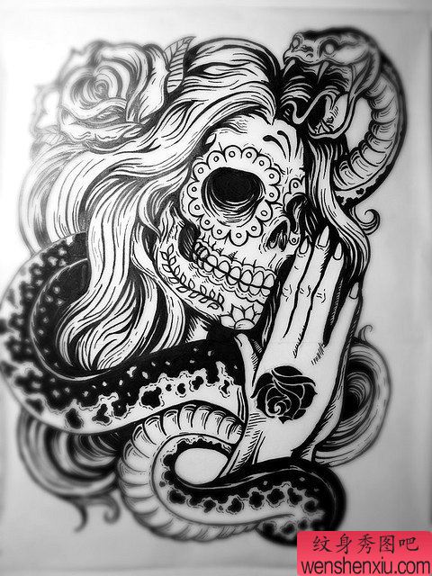 骷髅蛇手稿作品