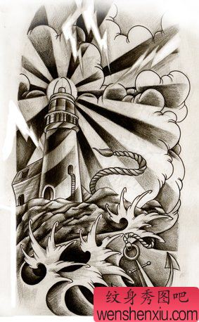 灯塔文身手稿作品