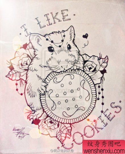 老鼠字母文身作品