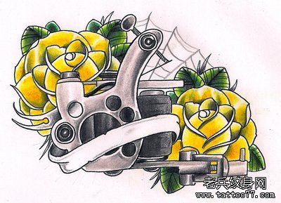 创意文身机玫瑰文身作品