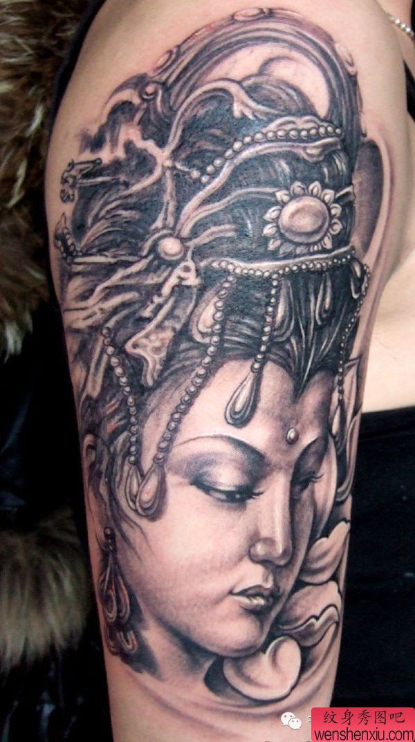 观音佛文身作品
