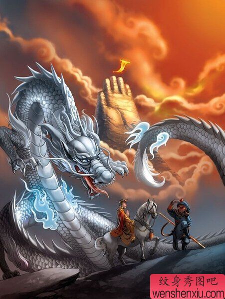 一幅西游记人物文身作品