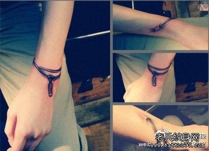 女人手链文身作品