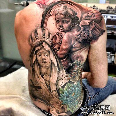 创意满背文身作品