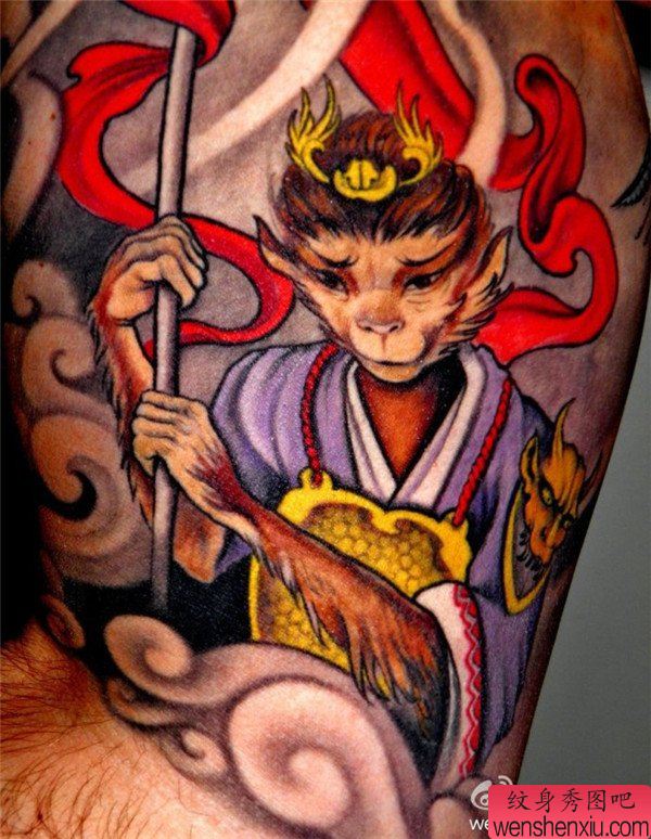 手臂齐天大圣文身作品