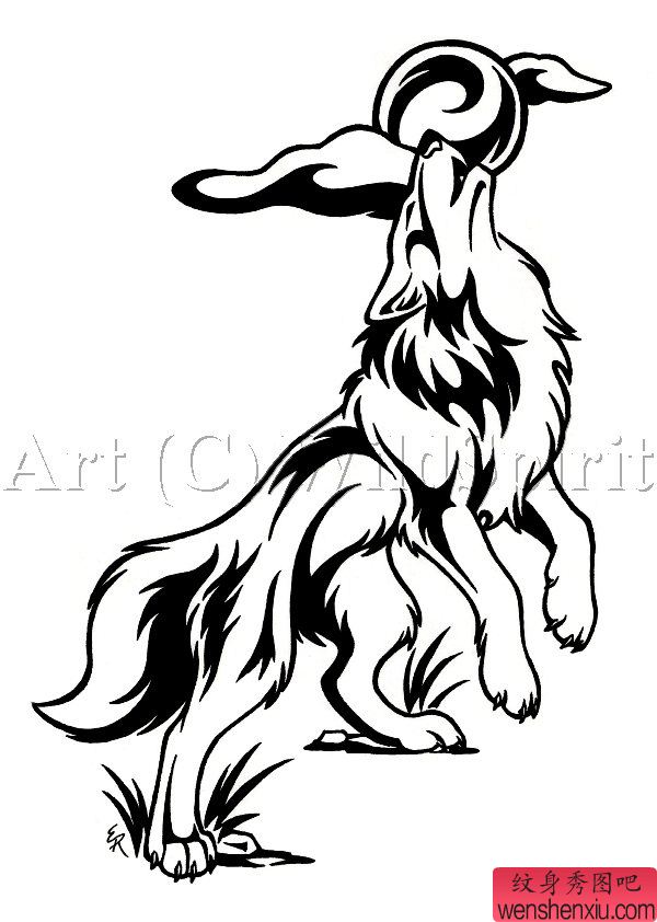 一组狼文身作品